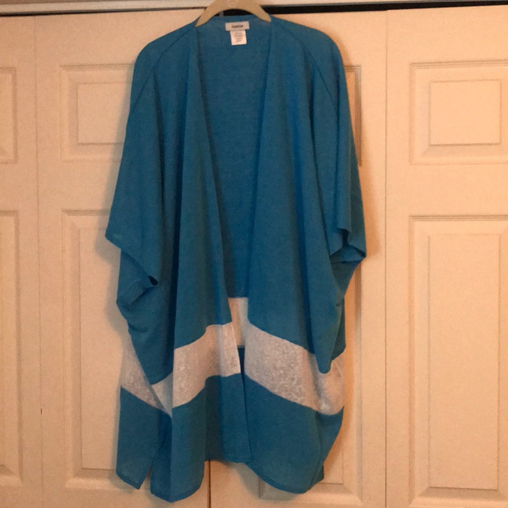 Tashon Open Front Cardigan Fits Most Plus Size